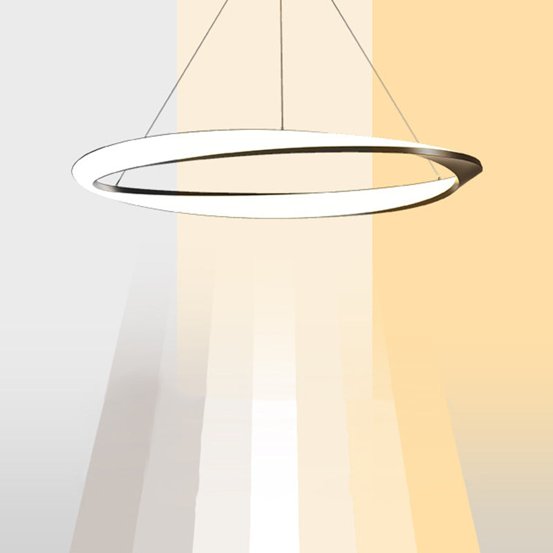 Black Aluminum Hanging Pendant Lights Contemporary Hanging Lamps for Dining Room