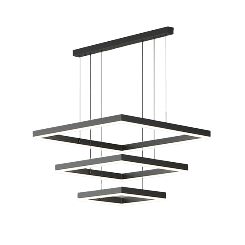 Luces colgantes colgantes de aluminio negro lámparas colgantes modernas para sala de estar