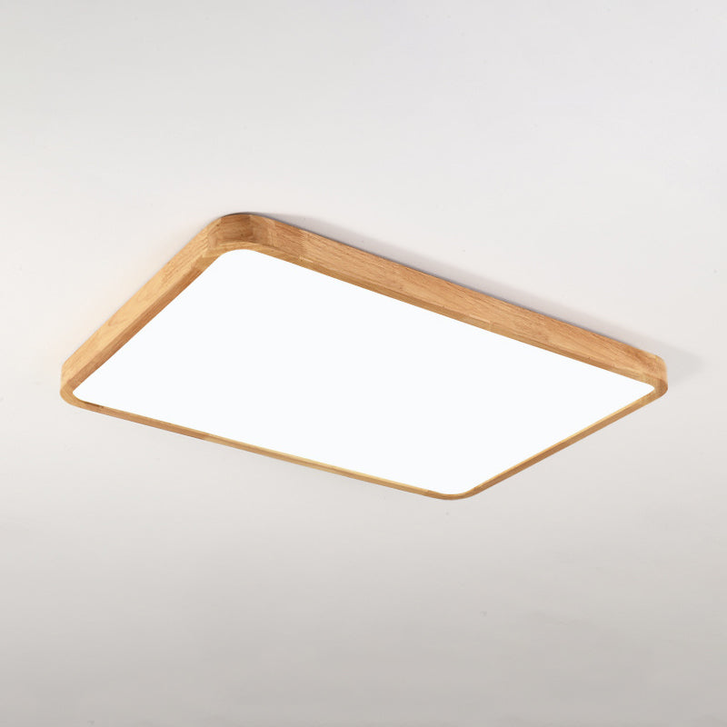 Geometrical Wooden Flush Ceiling Light Fixtures 1-Light Modern Style Flush Light Fixtures