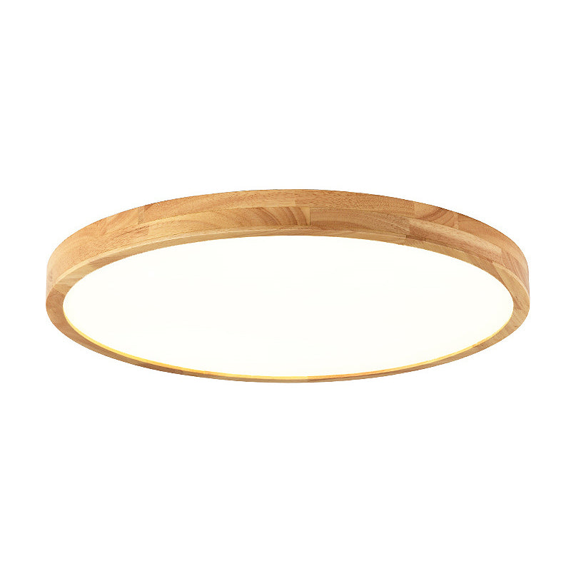 Geometrical Wooden Flush Ceiling Light Fixtures 1-Light Modern Style Flush Light Fixtures