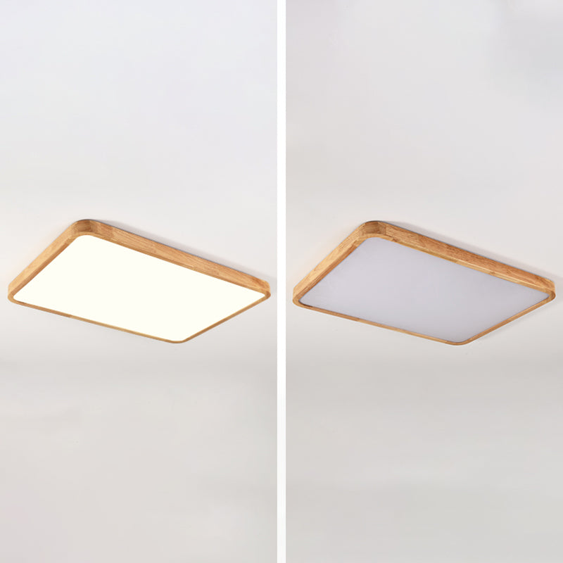 Geometrical Wooden Flush Ceiling Light Fixtures 1-Light Modern Style Flush Light Fixtures