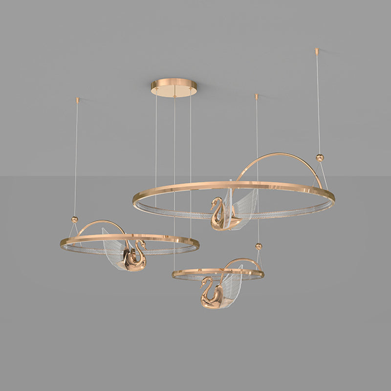 Gelaagde metalen cirkel plafond hanger hedendaagse plafondverlichting armaturen