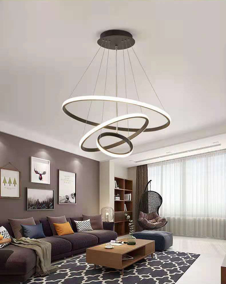 Modern Dining Room Lighting multipli lampadario lampadario rotondo in metallo lampadario