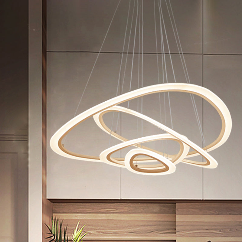 Large Modern Chandelier Multiple Rings Chandelier Light Fixtures Metal Chandelier