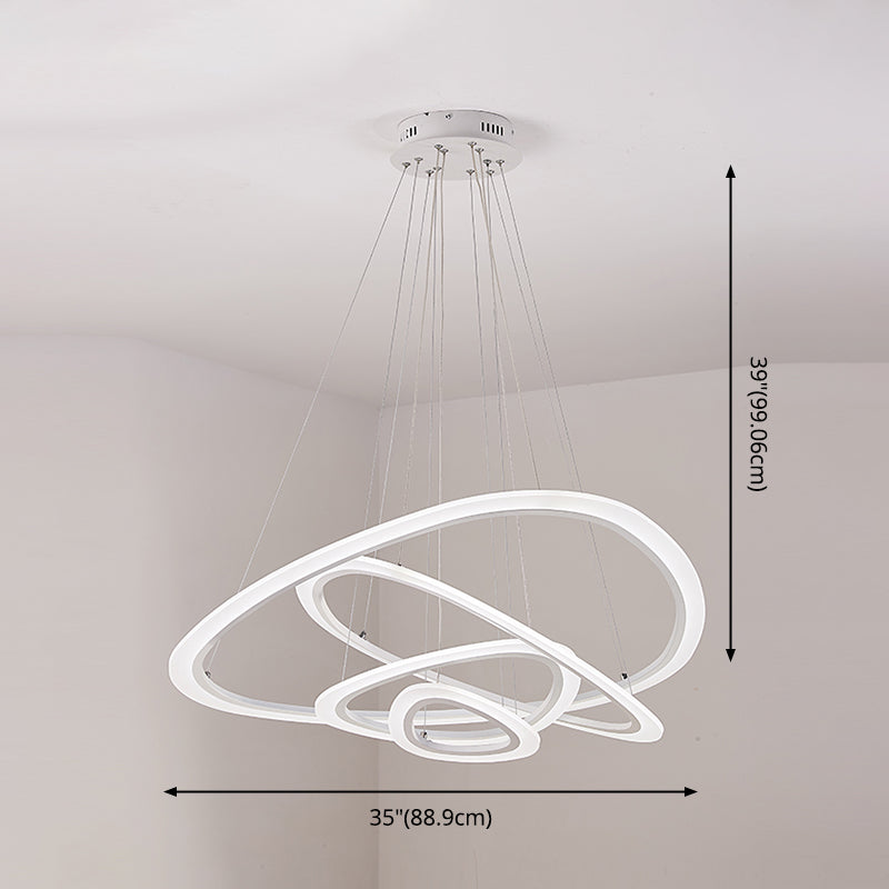 Large Modern Chandelier Multiple Rings Chandelier Light Fixtures Metal Chandelier