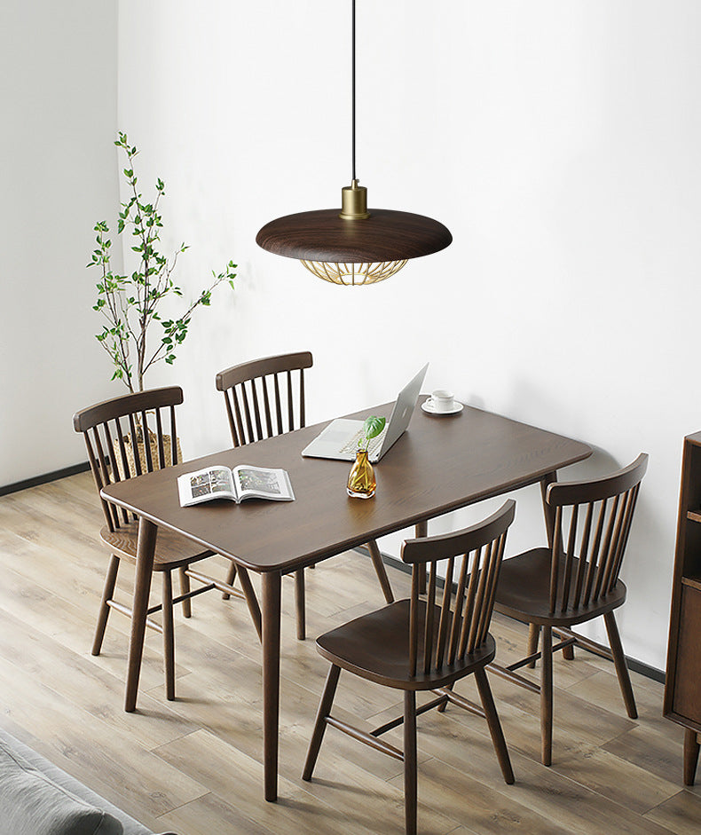 Wood Modern Pendant Light 1-Light Hanging Ceiling Light for Dining Room