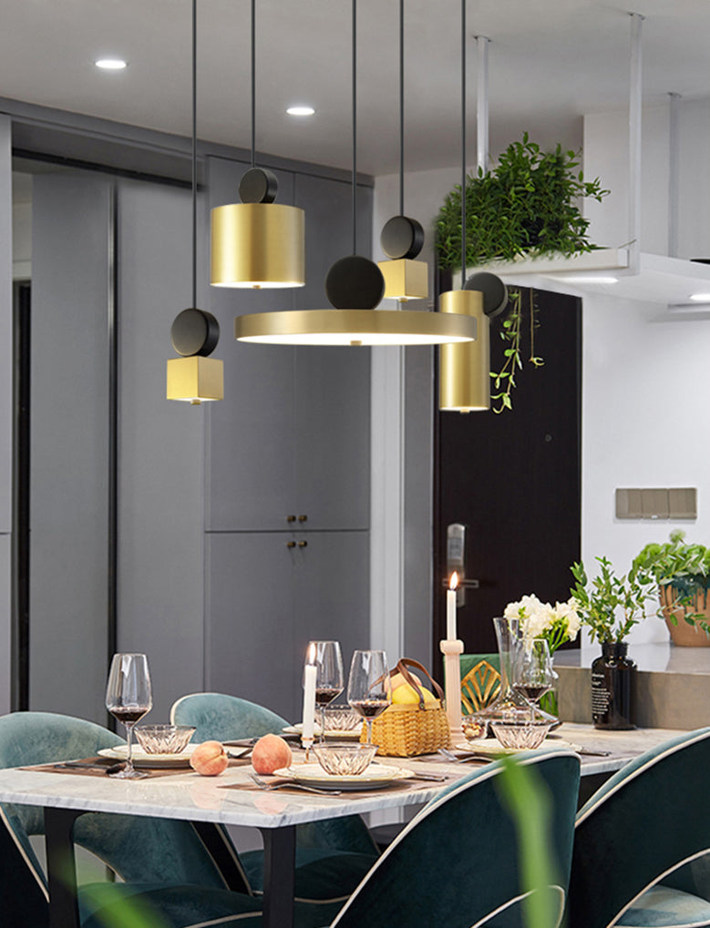 Iron Iron Contemporary sospeso a sospensione Light 1 ciondolo a 1 luce per sala da pranzo