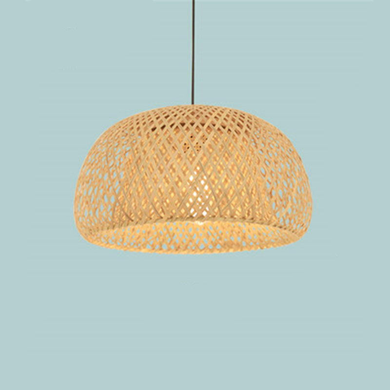 Chinese Bamboo Pendant Light Dome Ceiling Light Fixture for Dining Room