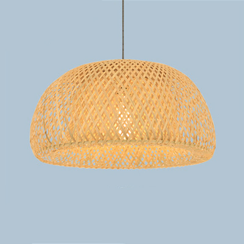 Chinese Bamboo Pendant Light Dome Ceiling Light Fixture for Dining Room