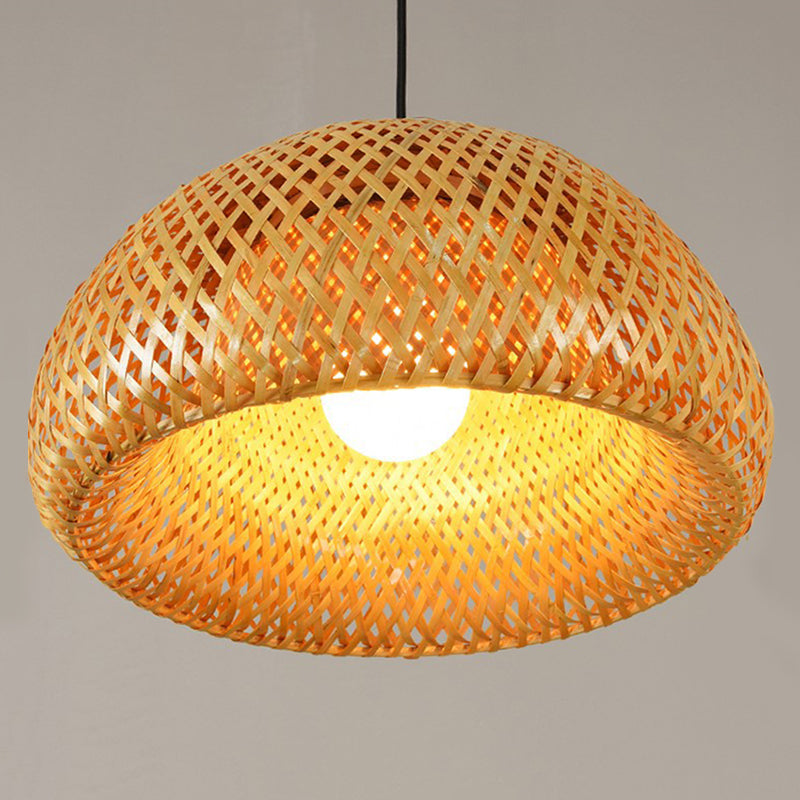 Chinese Bamboo Pendant Light Dome Ceiling Light Fixture for Dining Room