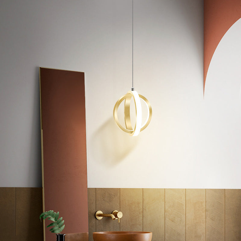 Minimalism LED Hanging Ceiling Light Metal 2-Light Linear Ceiling Pendant Light