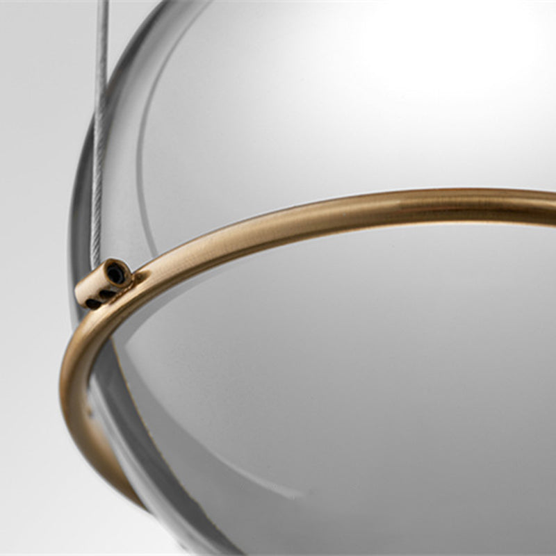 Modern Creative Globe Pendant Light Electroplate Iron Hanging Lamp with Crystal Shade