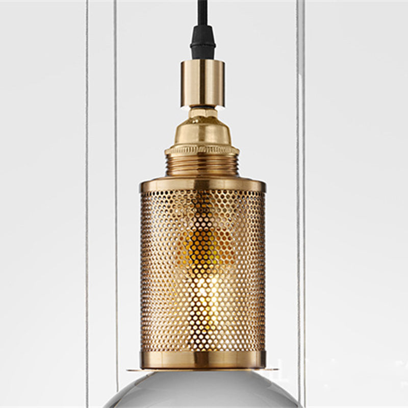 Modern Creative Globe Pendant Light Electroplate Iron Hanging Lamp with Crystal Shade