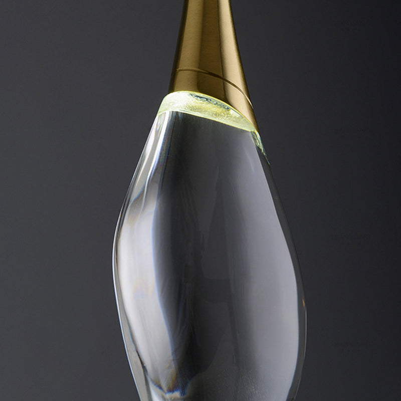 Copper Gold LED Hanging Lamp in Modern Luxury Style Crystal Geometric Pendant Light for Bedroom