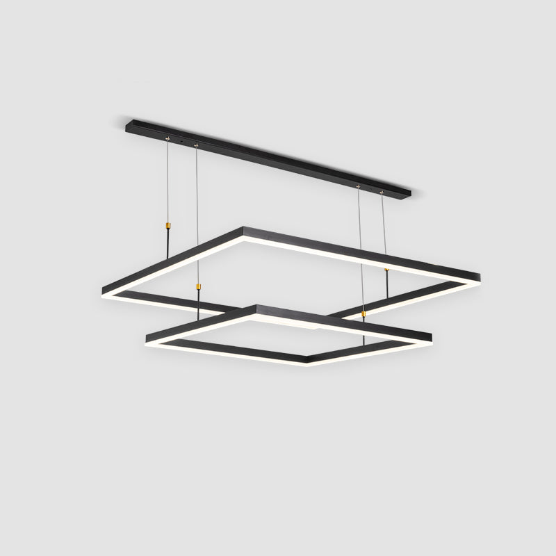 Lustres modernes pour le foyer plusieurs carrés de lustre de lustre Light