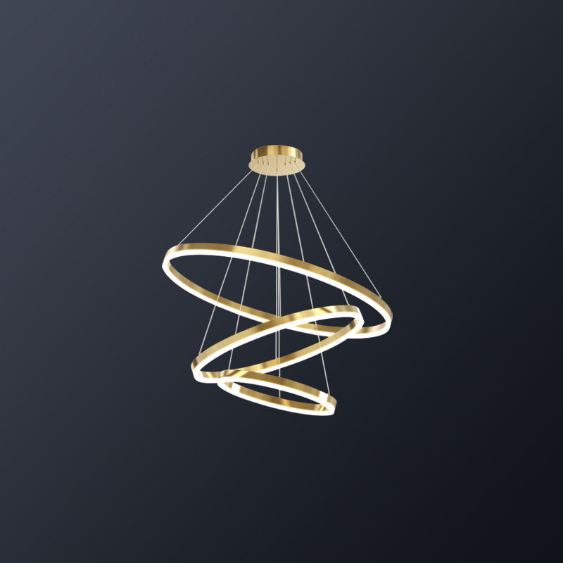 Modern Farmhouse Chandelier Multiple Rings Pendant Light Round Metal Chandelier