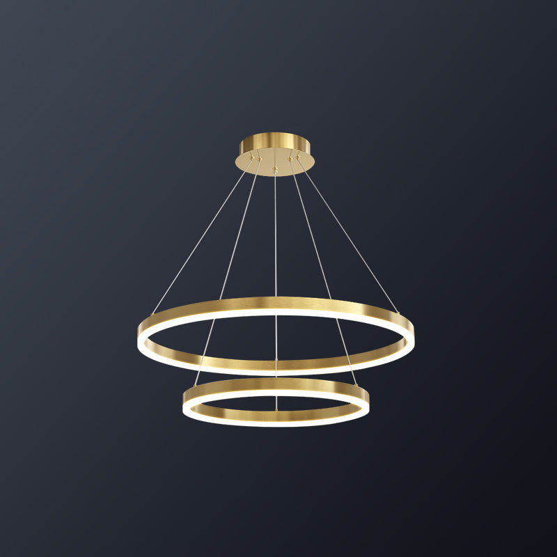 Chandelier de ferme moderne plusieurs anneaux Pendants Light Round Metal Chandelier