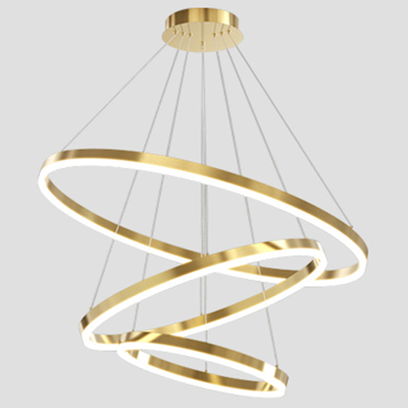 Modern Farmhouse Chandelier Multiple Rings Pendant Light Round Metal Chandelier