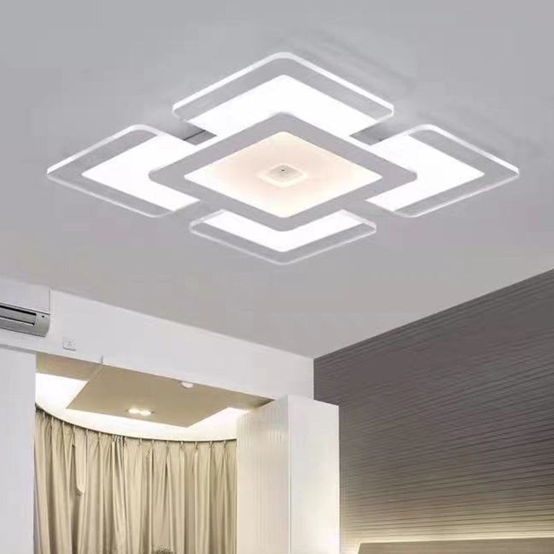 Lámpara de techo de montaje rectangular Lámpara Moderna LED de montaje de techo de montaje con sombra acrílica