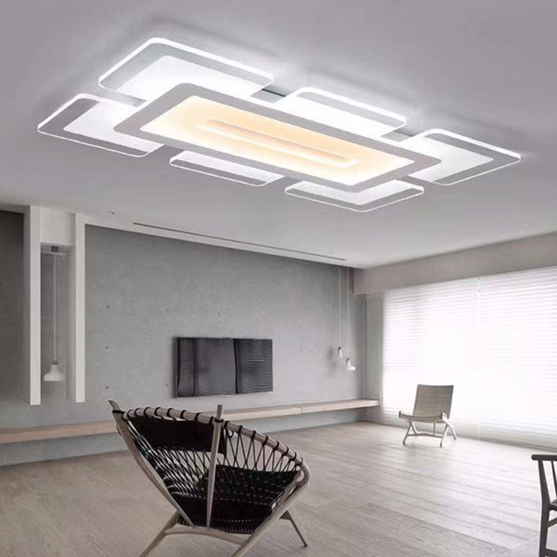 Lámpara de techo de montaje rectangular Lámpara Moderna LED de montaje de techo de montaje con sombra acrílica