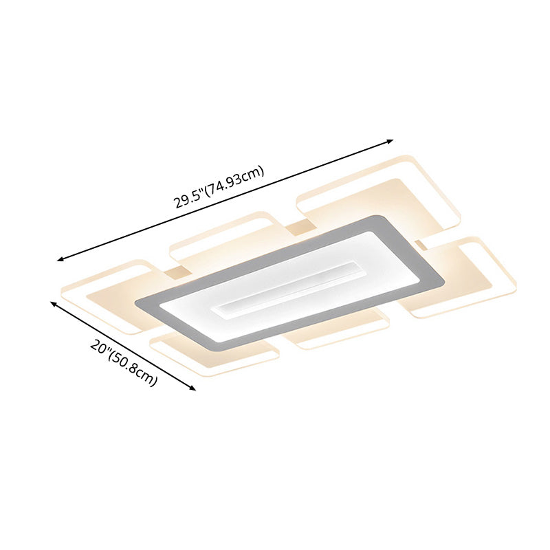 Lámpara de techo de montaje rectangular Lámpara Moderna LED de montaje de techo de montaje con sombra acrílica