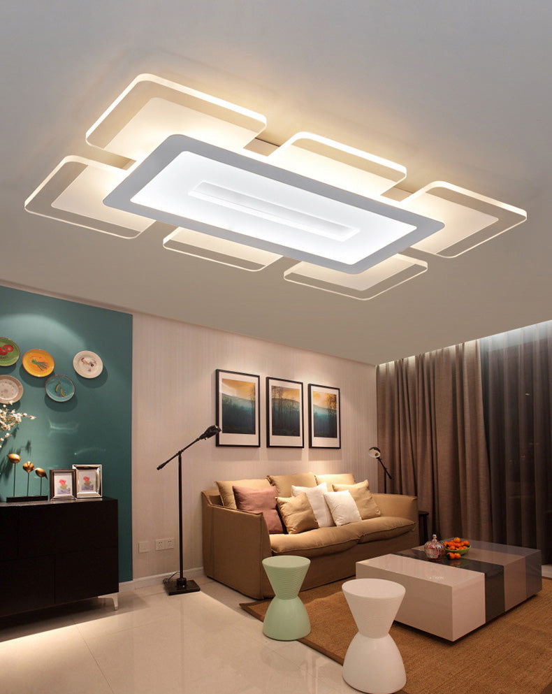 Lampe rectangulaire Mount Ceiling Lamp LED Modern LED Flush Mount Ceiling Fixture with Acrylic Shade