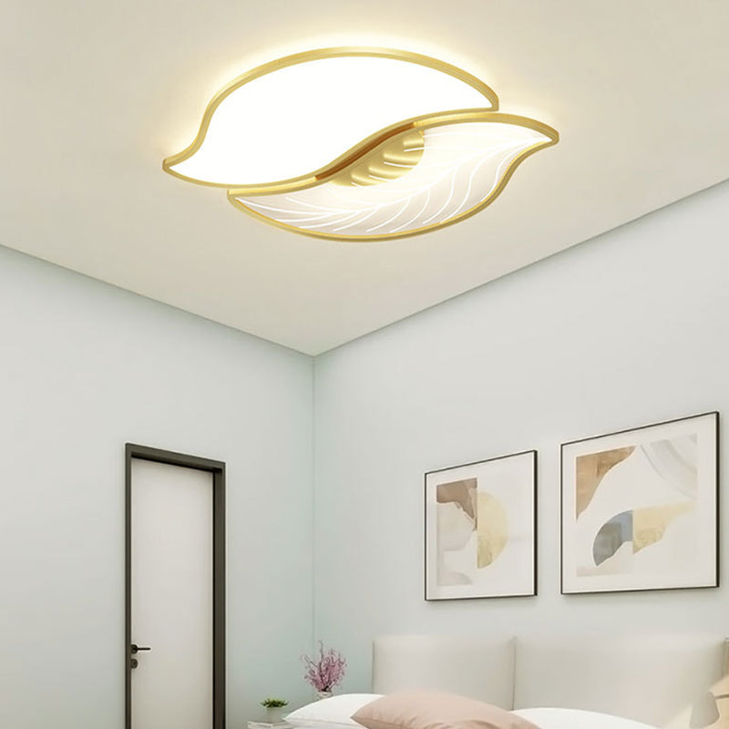 Lámpara empotrada moderna de acrílico con forma de hoja, iluminación empotrada LED para sala de estar