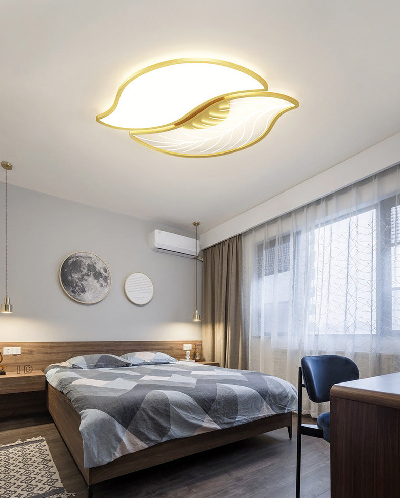 Lámpara empotrada moderna de acrílico con forma de hoja, iluminación empotrada LED para sala de estar