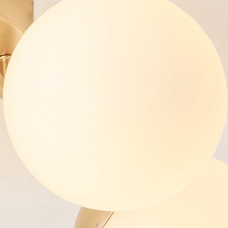 Nordic Modern Minimalist Glass Flush Mount Lamp with Glass Shade for Living Room