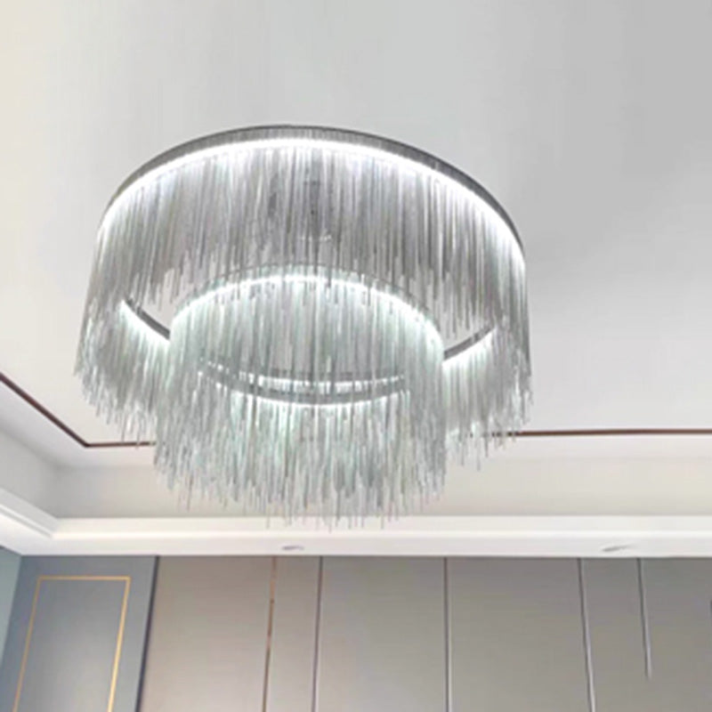 Luz de la cadena de lámpara posmoderna Cadena de metal Luz colgante de luz para sala de estar