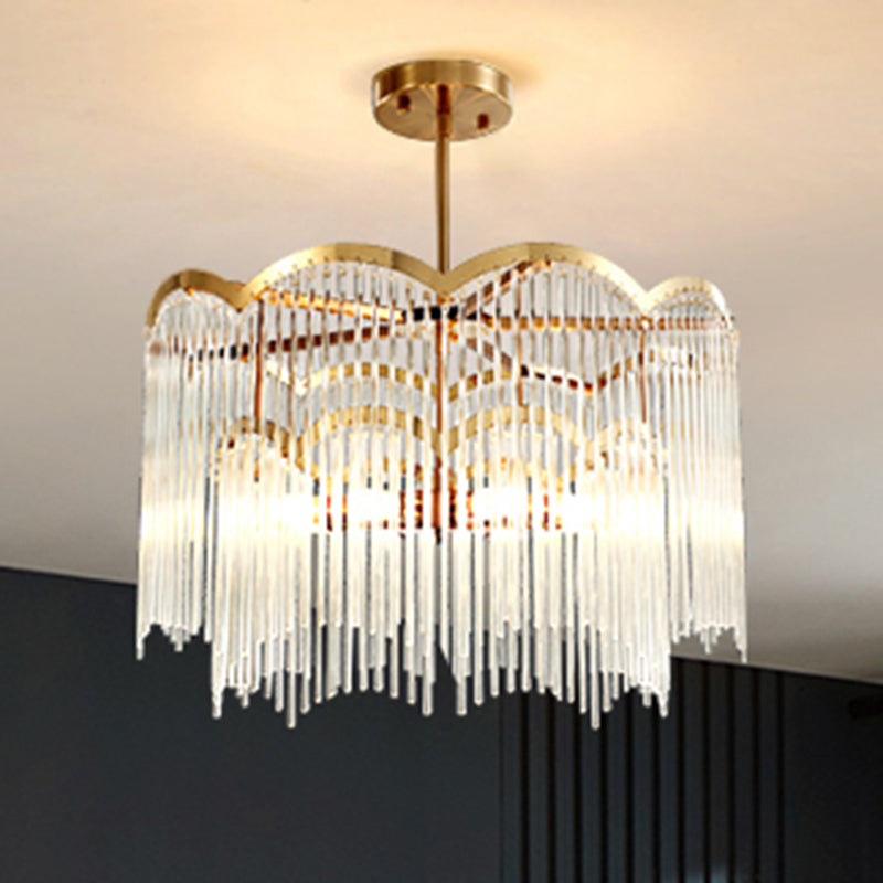 Postmodern Chandelier Lighting with Clear Glass Shape Pendant Lamp for Living Room