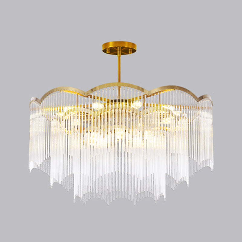 Postmodern Chandelier Lighting with Clear Glass Shape Pendant Lamp for Living Room