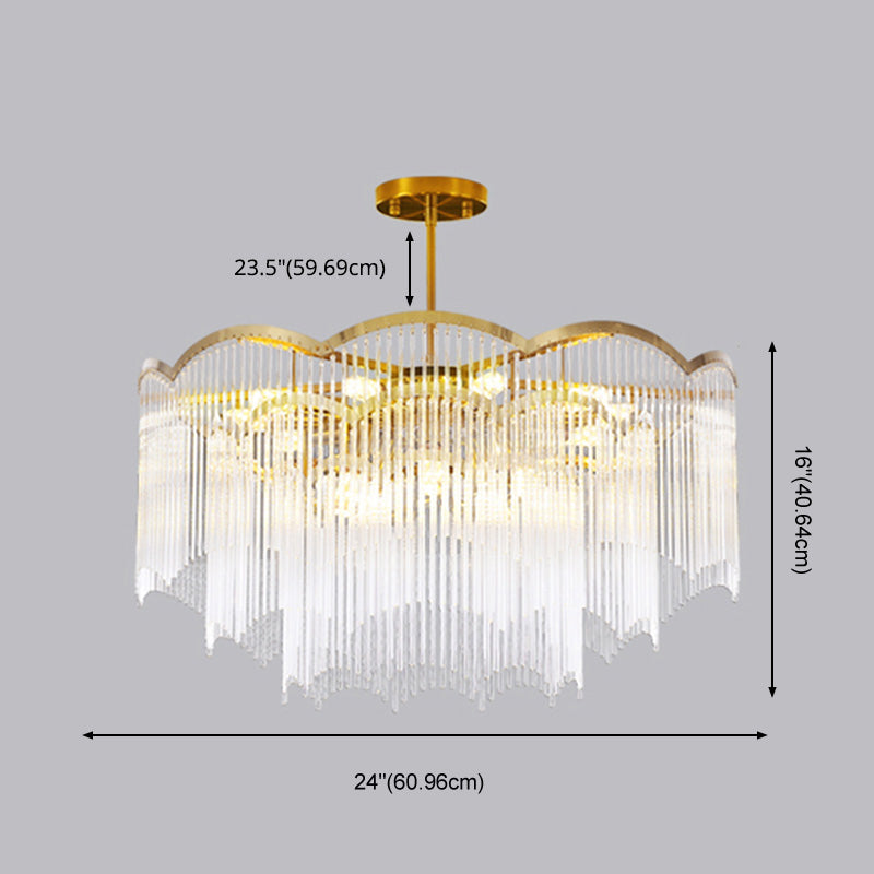 Postmodern Chandelier Lighting with Clear Glass Shape Pendant Lamp for Living Room