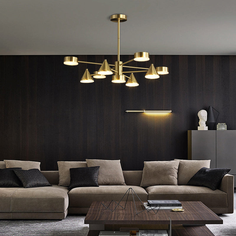 Brass Chandelier Lighting Postmodern Pendant Lamp for Living Room Dinning Room
