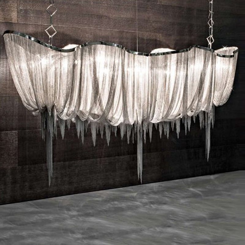 Large Metal Chandelier Postmodern Chandelier Pendant Light in Gold for Hotel Lobby