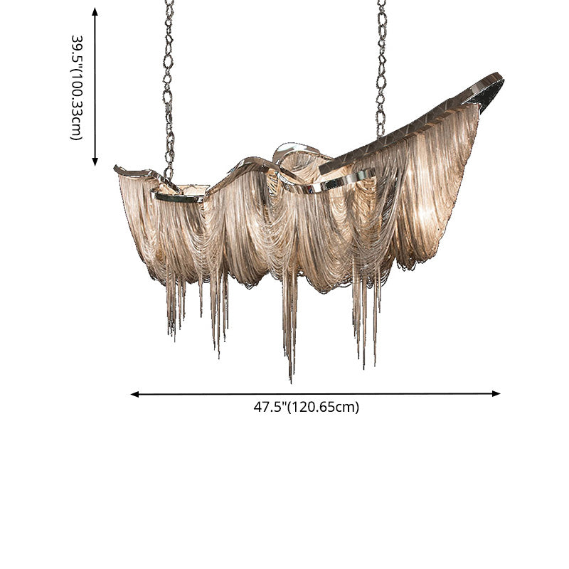 Metal Chain Chandelier Postmodern Ceiling Hung Fixtures for Living Room Dinning Room