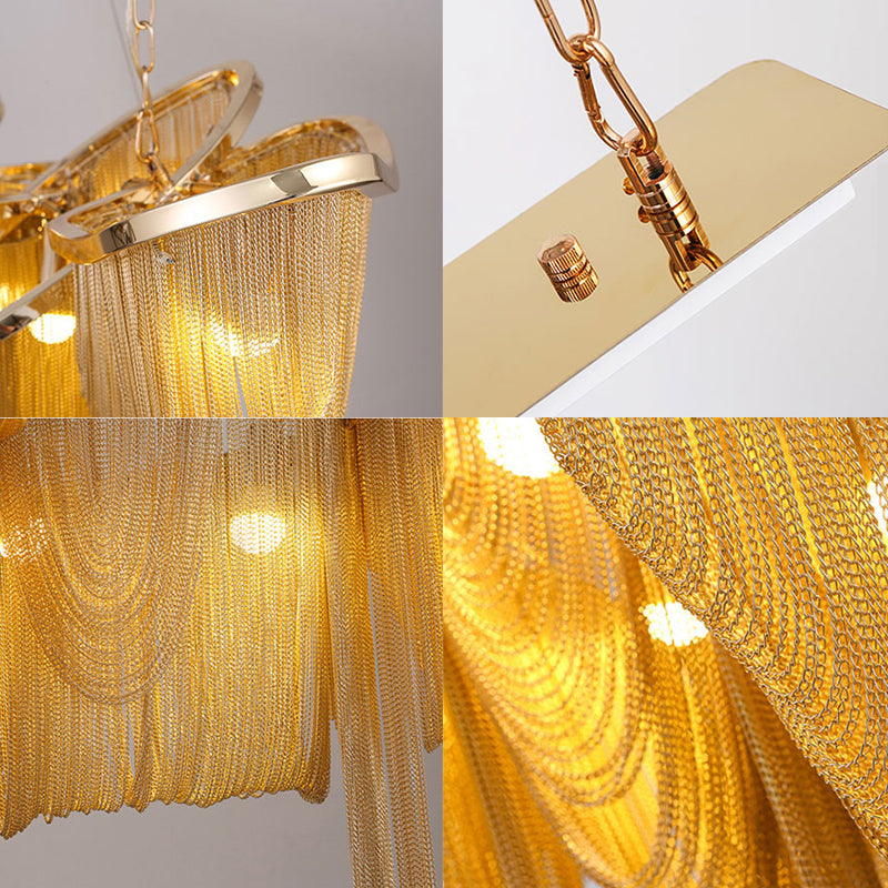 Metal Chain Chandelier Postmodern Ceiling Hung Fixtures for Living Room Dinning Room