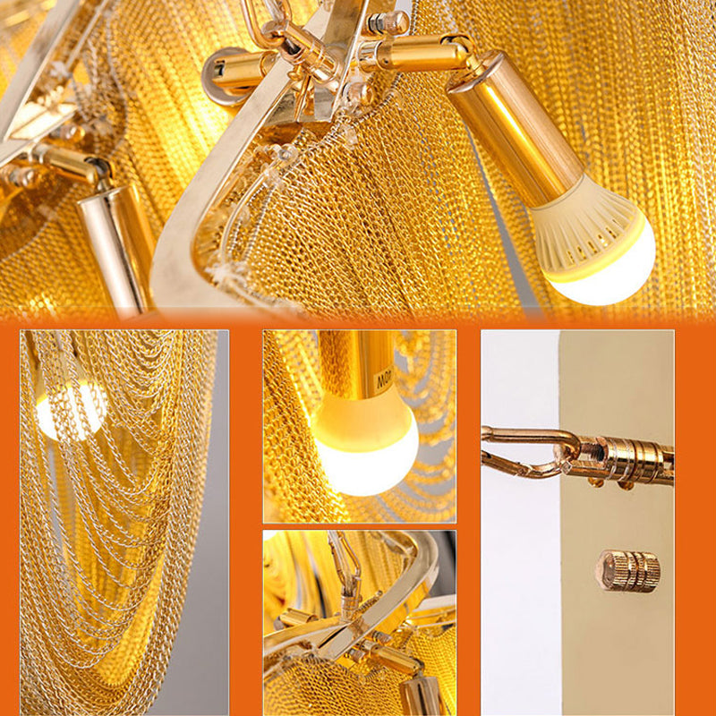 Metal Chain Chandelier Postmodern Ceiling Hung Fixtures for Living Room Dinning Room