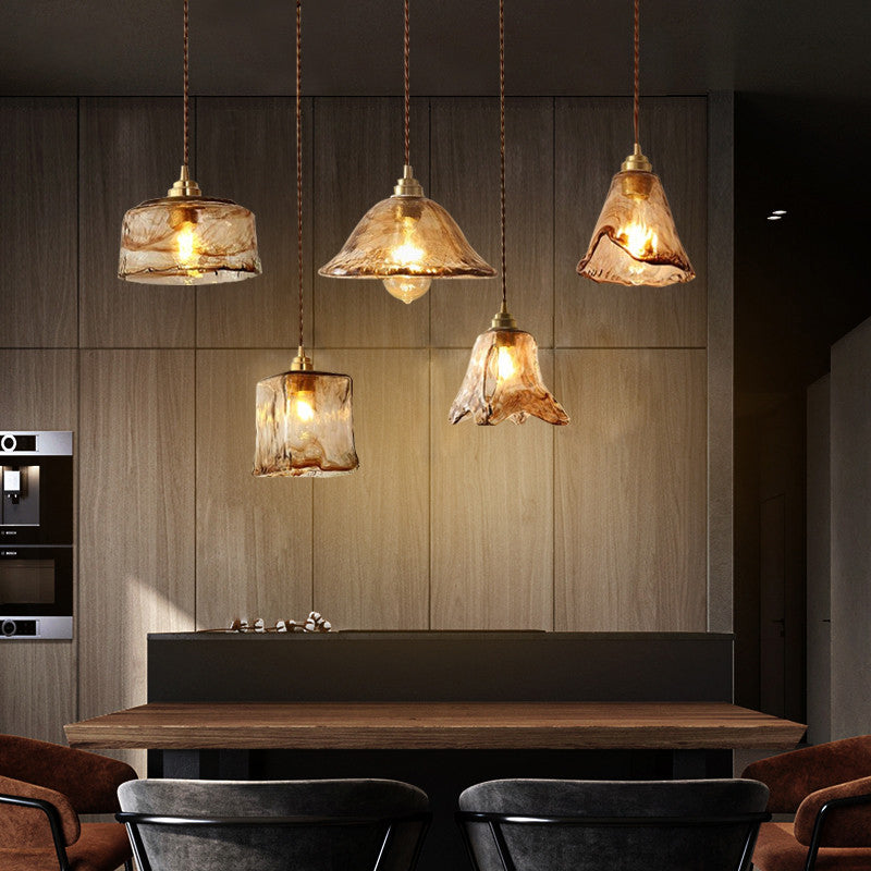 Brass Glass Impiccing a sospensione Light Industrial Single a Cioncant Lights per ristorante
