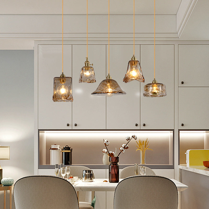 Brass Glass Impiccing a sospensione Light Industrial Single a Cioncant Lights per ristorante
