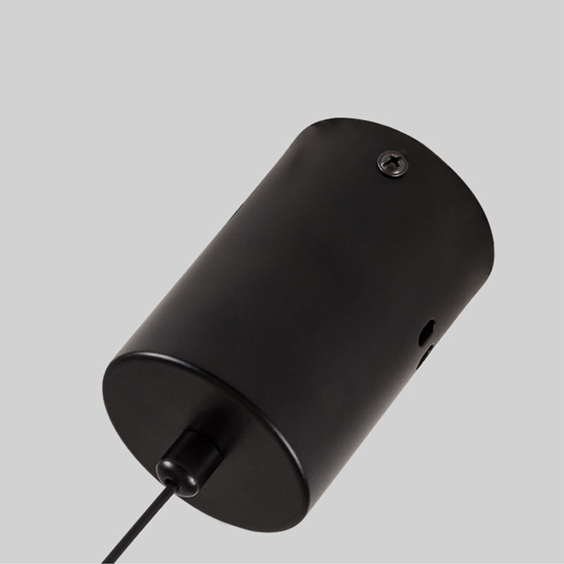 Contemporary One-Light Black Metal Oval Pendant Lighting for Dinning Room Cafe