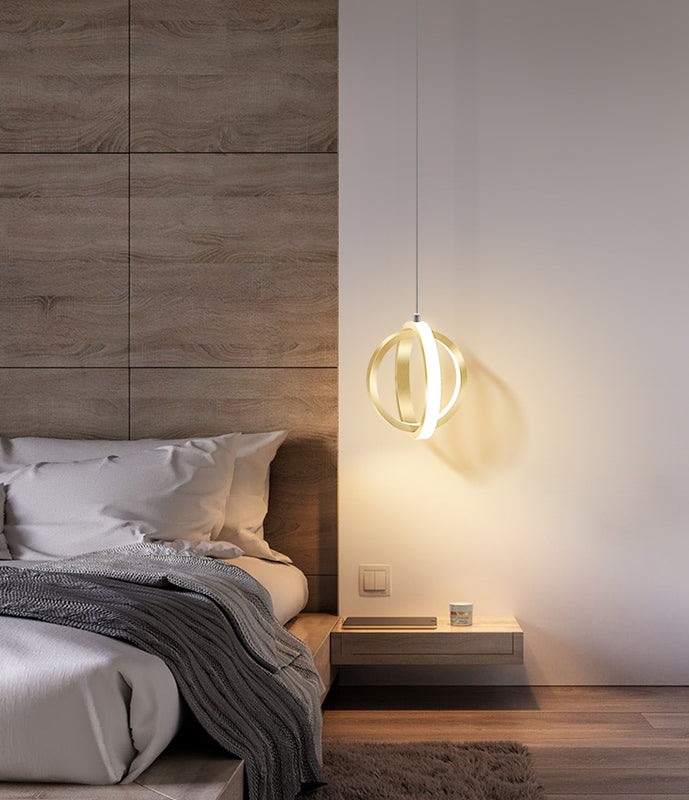 Metal Circles Hanging Pendant Light Minimalist Style LED Suspension Pendant Light