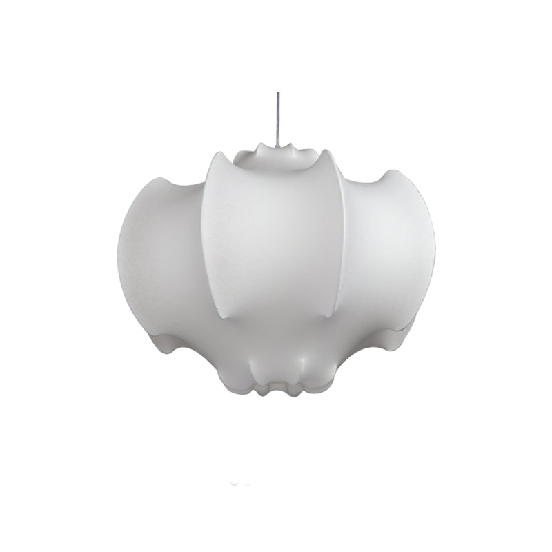 Shaded Fabric Suspended Lighting Fixture Modern-Style White Ceiling Hung Fixture