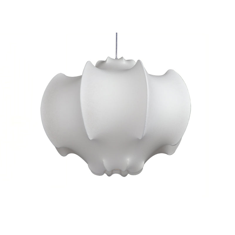Shaded Fabric Suspended Lighting Fixture Modern-Style White Ceiling Hung Fixture