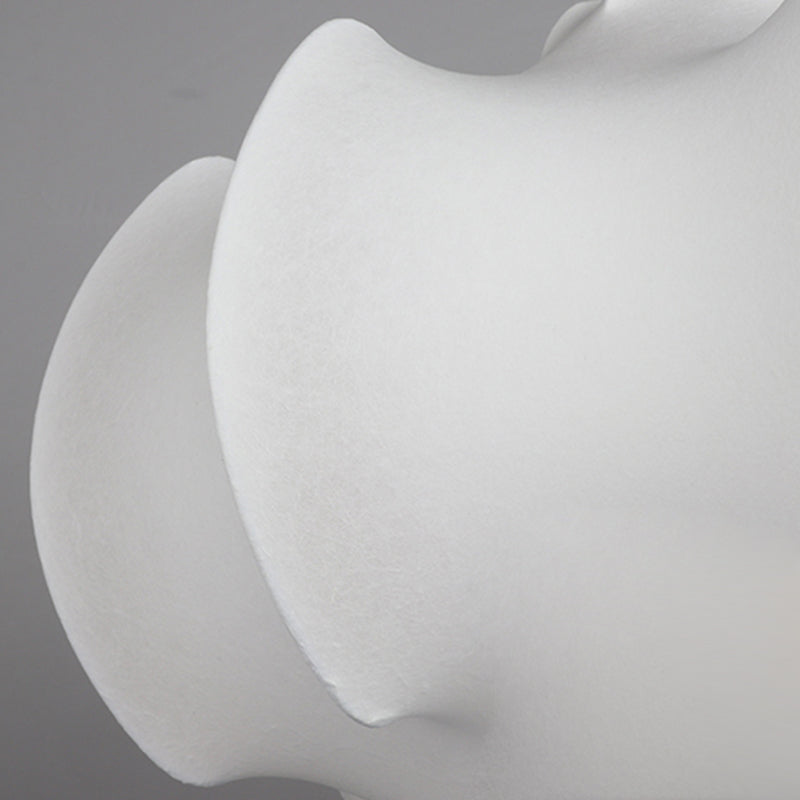 Shaded Fabric Suspended Lighting Fixture Modern-Style White Ceiling Hung Fixture