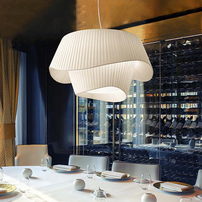 Apparecchiatura ombreggiata per soffitto in tessuto minimalista in tessuto da pranzo per la sala da pandant dell'illuminazione a sospensione