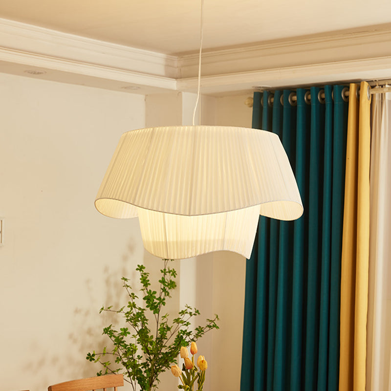 Shaded Ceiling Hung Fixture Minimalist Fabric Dinning Room Pendant Lighting Fixture