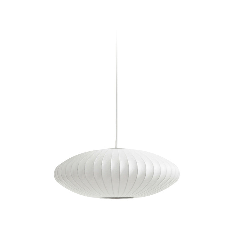 Shaded Living Room Hanging Pendant Light Fabric Modern Down Lighting Pendant in White