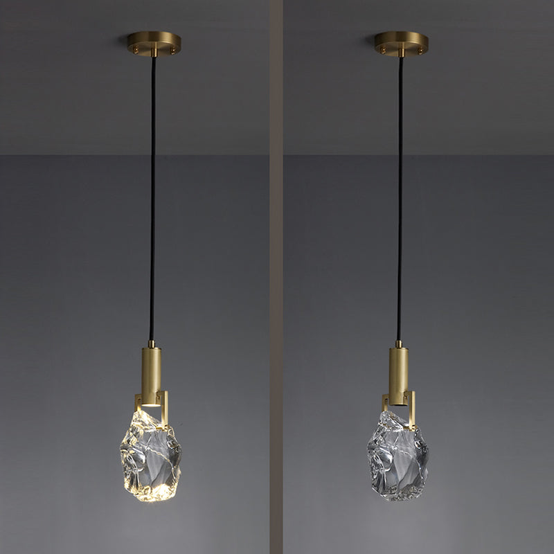 Shaded Bedroom Ceiling Hung Fixture Crystal Minimalist Style Ceiling Pendant Light