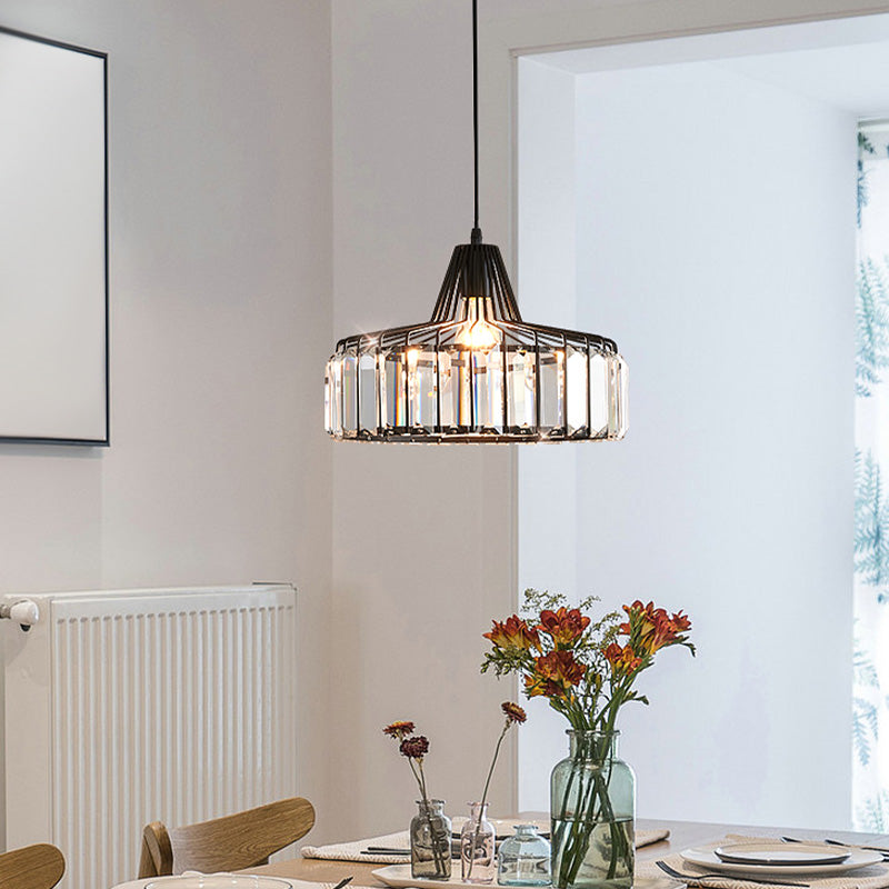 Crystal Drum Pendant Ceiling Light Simplicity Hanging Ceiling Light for Dinning Room